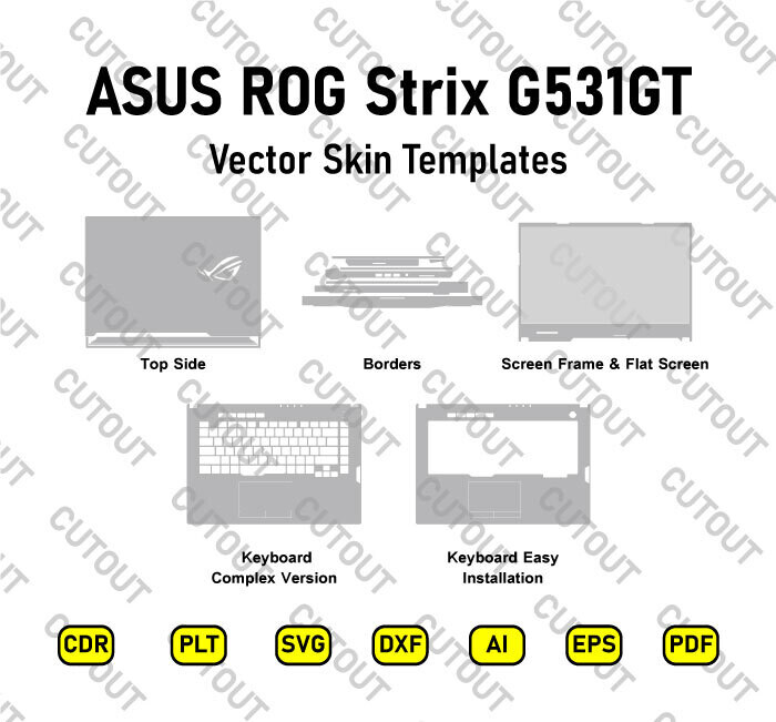 ASUS ROG Strix G15 G512-G531 15.6 Vector Skin Cut Files