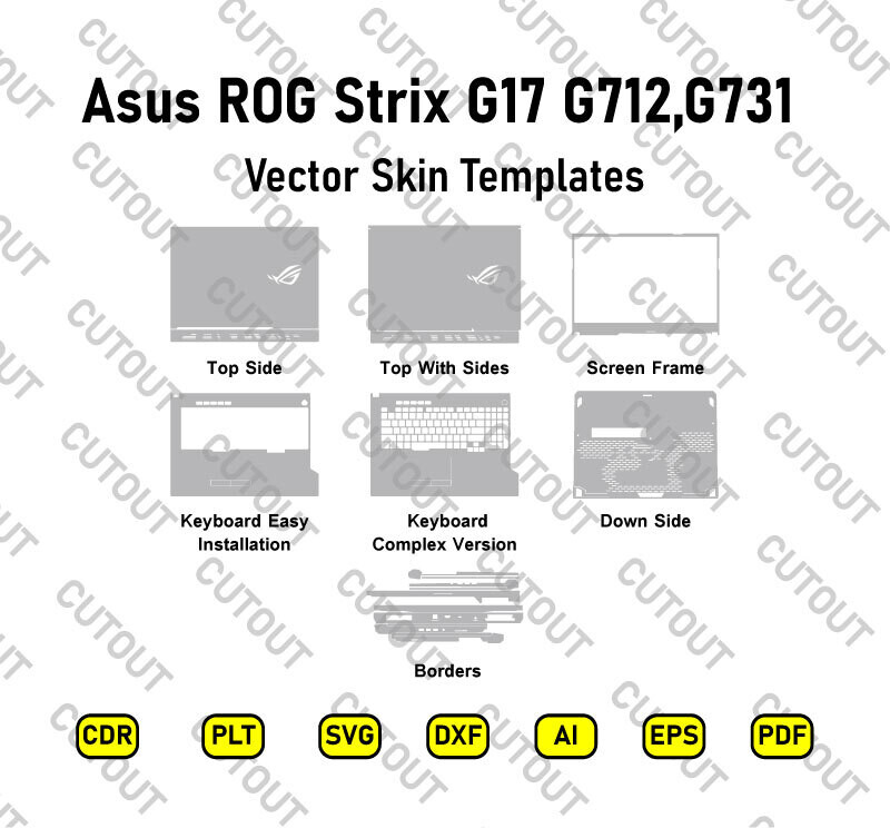 Asus ROG Strix G712L,G731 Vector Skin Cut Files