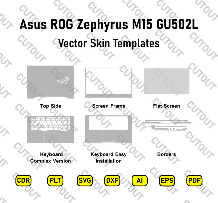 Asus ROG Zephyrus M15 GU502 Vector Skin Cut Files