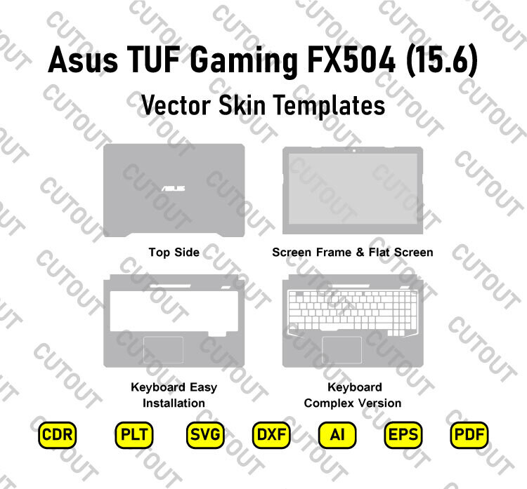 Asus TUF Gaming FX504 15.6 Vector Skin Cut Files