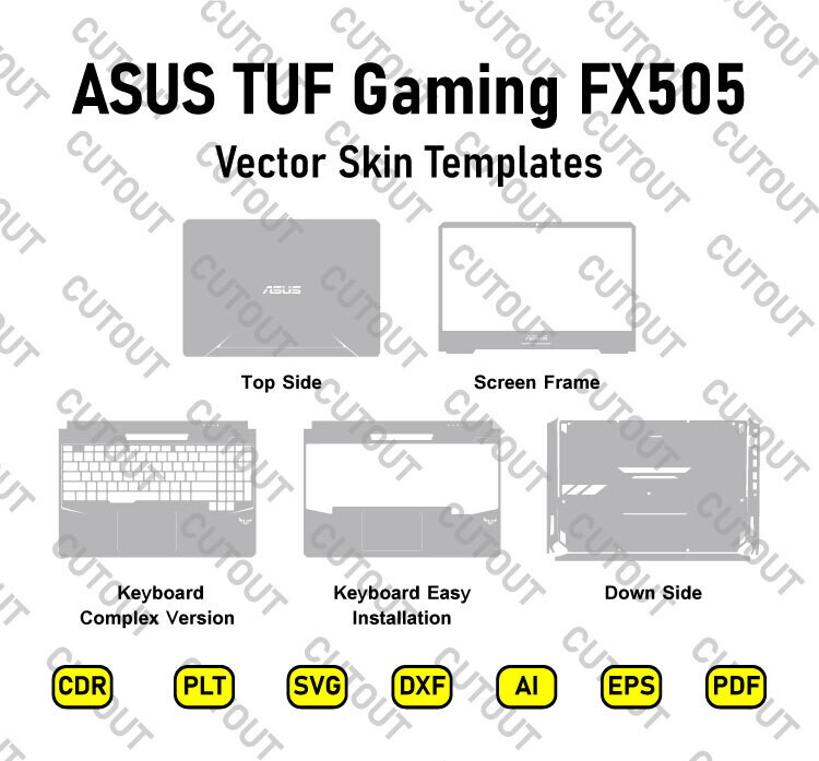ASUS TUF Gaming FX505 Vector Skin Cut Files
