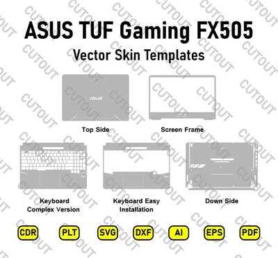 ASUS TUF Gaming FX505 Vector Skin Cut Files
