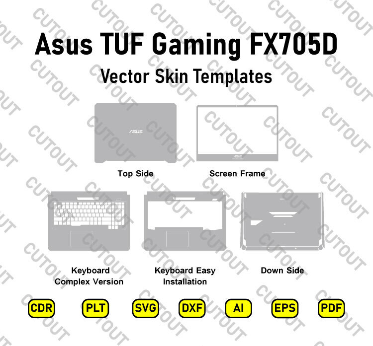 Asus TUF Gaming FX705D Vector Skin Cut Files