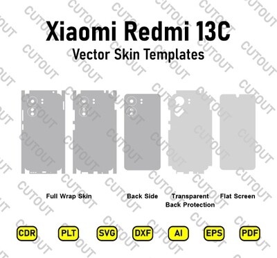 ​Archivos de corte de piel vectorial Xiaomi Redmi 13C