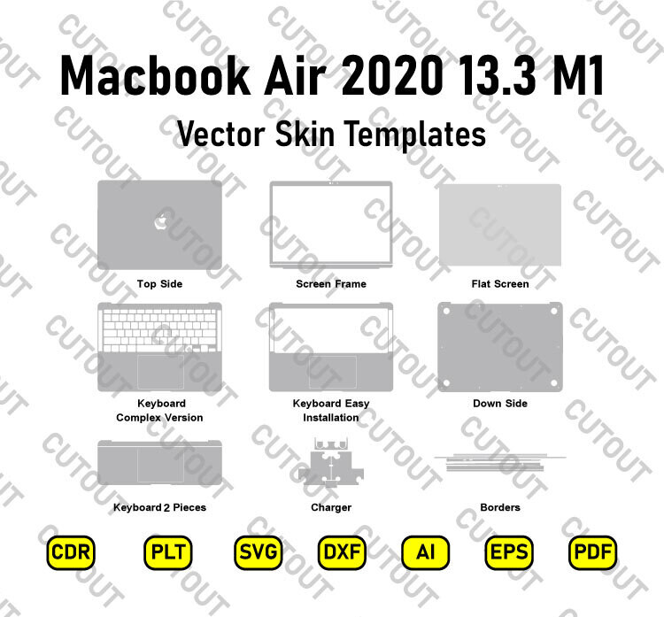 MacBook Air 13.3 2020 M1 Vector Skin Cut Files