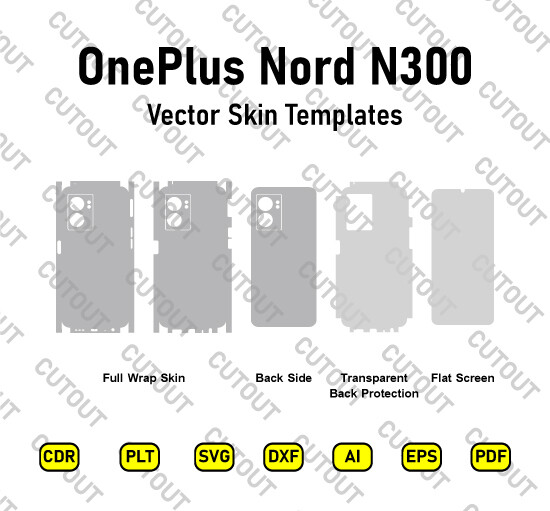 ​Archivos de corte de piel vectorial del OnePlus Nord N300