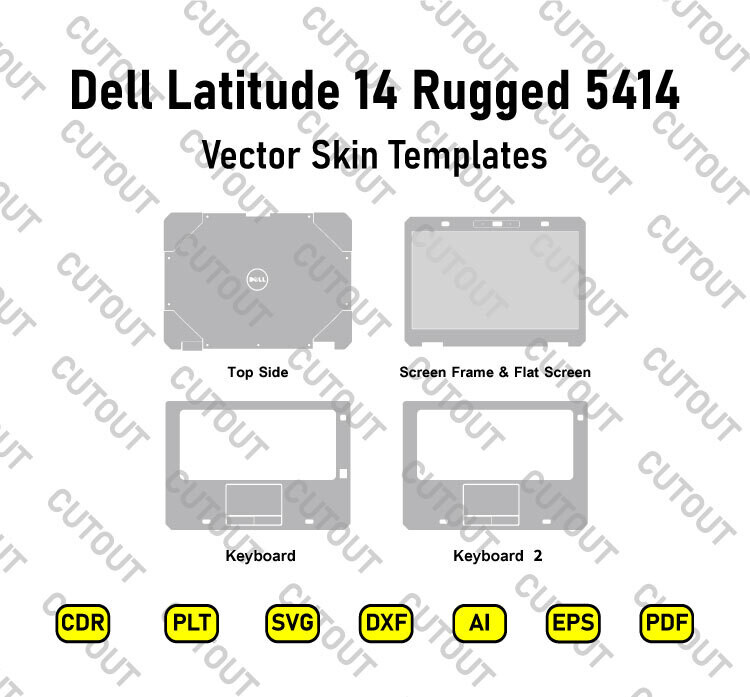 Dell Latitude Rugged 14 5414 Vector Skin Cut Files