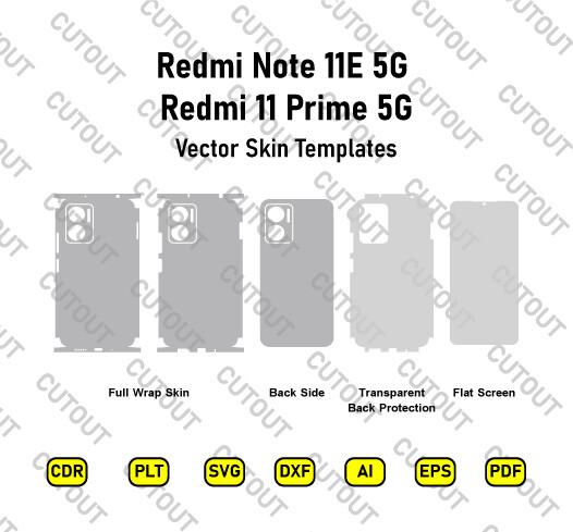 Xiaomi Redmi 11 Prime 5G/ Redmi Note 11E 5G Vector Skin Cut Files