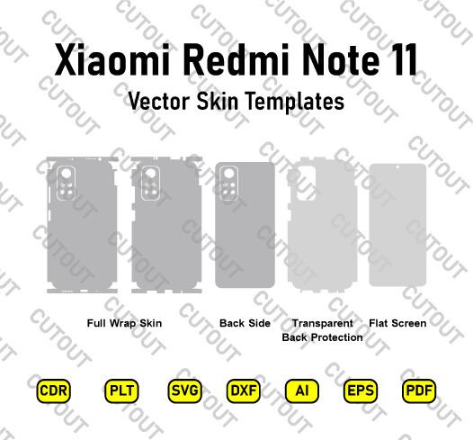Xiaomi Redmi Note 11 Vector Skin Cut Files