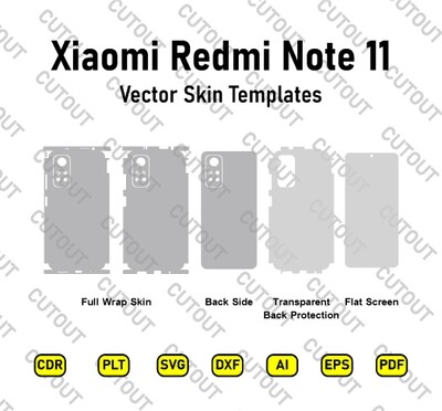 ​Xiaomi Redmi Note 11 Vektor-Skin-Cut-Dateien