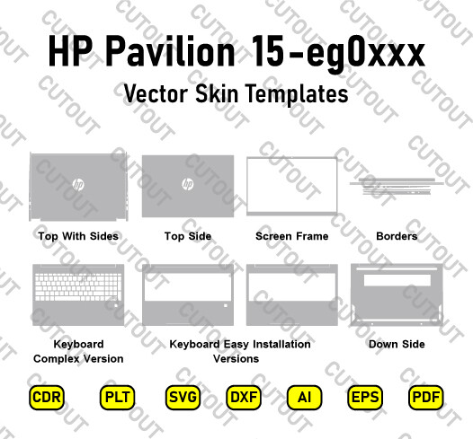 HP Pavilion 15-eg0xxx Vector Skin Cut Files