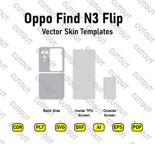 ​Archivos de corte de piel vectorial Flip de Oppo Find N3