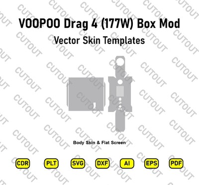 VOOPOO Drag 4 177W Box Mod Vector Skin Cut Files