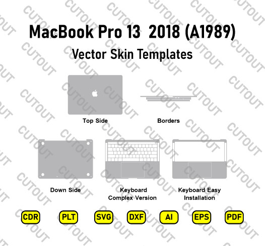 MacBook Pro 13-inch 2018 (A1989) Vector Skin Cut Files