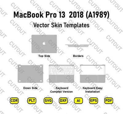 MacBook Pro 13-inch 2018 (A1989) Vector Skin Cut Files