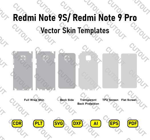 Redmi Note 9S/ Redmi Note 9 Pro Vector Skin Cut Files