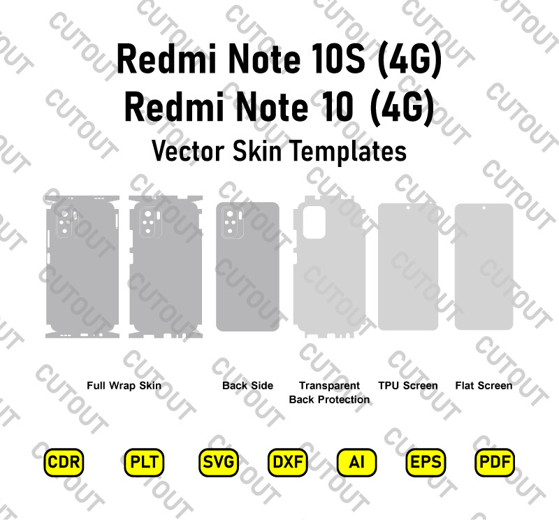 Redmi Note 10 4G/ Redmi Note 10S 4G Vector Skin Cut Files