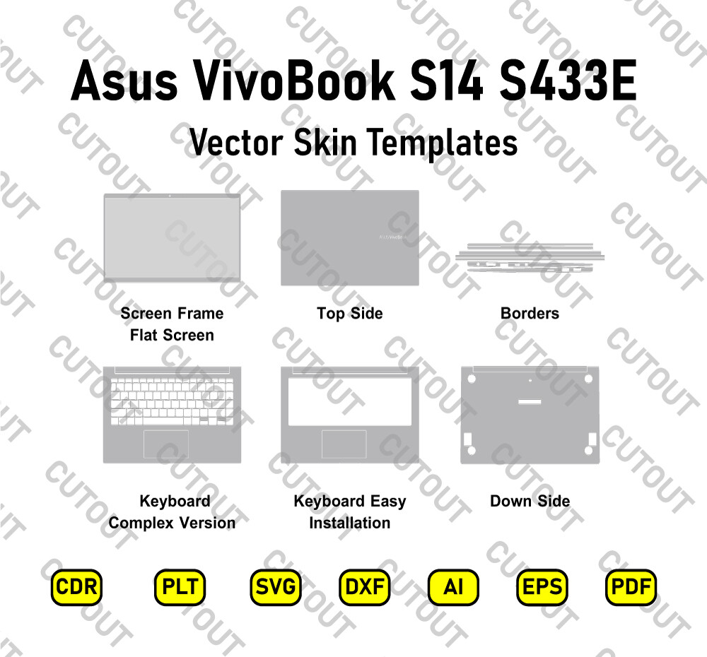 Asus VivoBook S14 S433E Vector Skin Cut Files