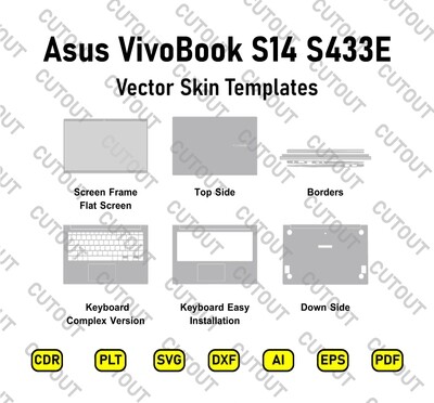 Asus VivoBook S14 S433E Vector Skin Cut Files