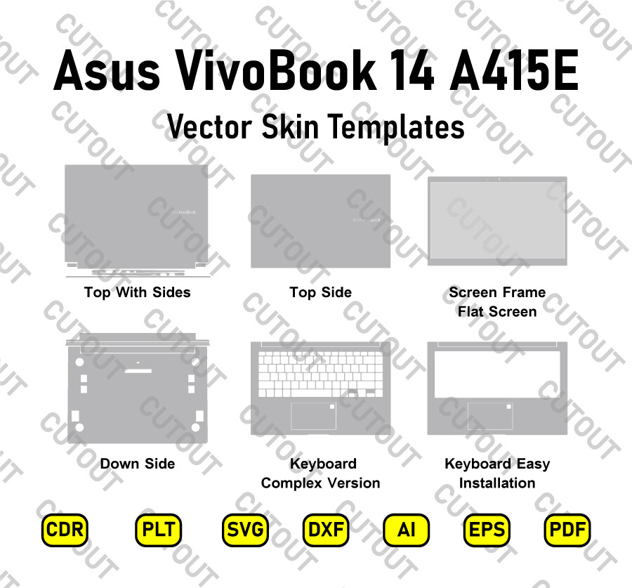 Asus VivoBook 14 A415E Vector Skin Cut Files
