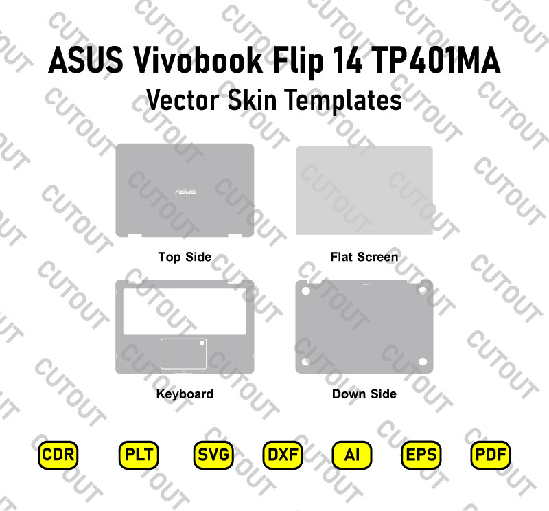 ASUS Vivobook Flip 14 TP401M Vector Skin Cut Files