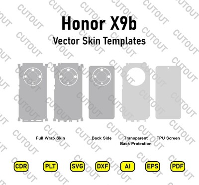 ​Archivos de corte de piel vectorial Honor X9b