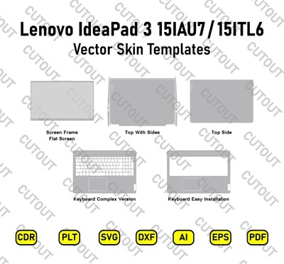 Lenovo IdeaPad 3  15IAU7 / 15ITL6 Vector Skin Cut Files
