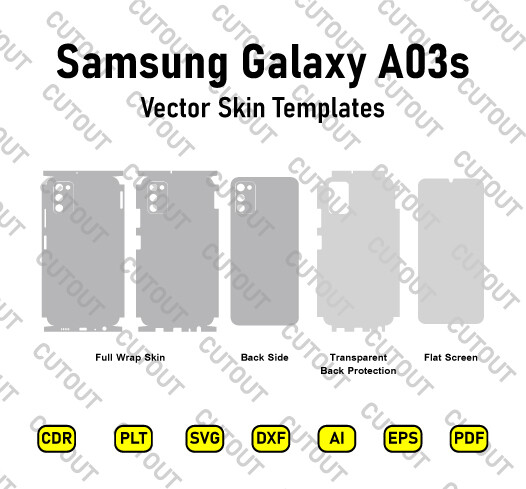 Samsung Galaxy A03s Vector Skin Cut Files