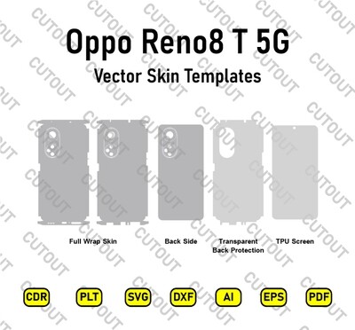Archivos de corte de piel vectorial Oppo Reno8 T 5G