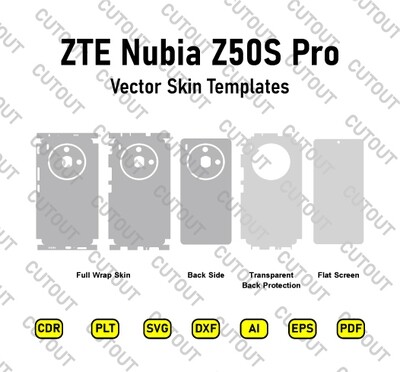 Archivos de corte de piel vectorial para ZTE nubia Z50S Pro