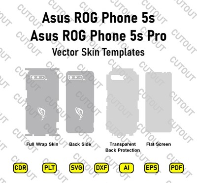 ​Archivos de corte de máscara vectorial Asus ROG Phone 5s/5s Pro