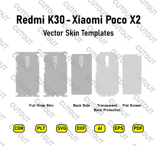 Xiaomi Redmi K30 / Xiaomi Poco X2 Vector Skin Cut Files