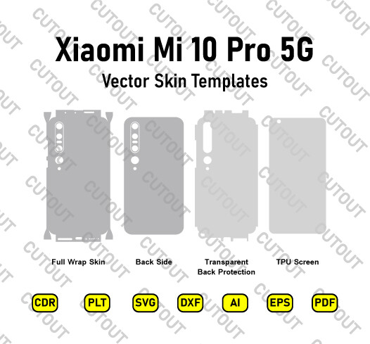 ​Xiaomi Mi 10 Pro 5G Vector Skin Cut-Dateien