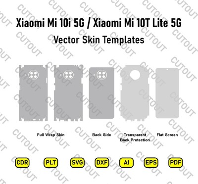 ​Archivos de corte de piel vectorial para Xiaomi Mi 10i 5G / Mi 10T Lite 5G