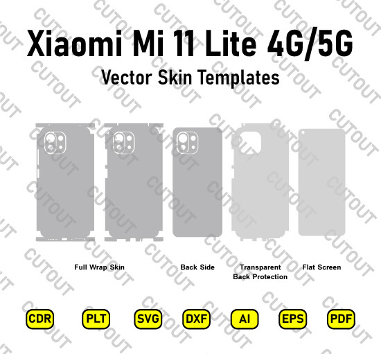 Xiaomi Mi 11 Lite / Xiaomi Mi 11 Lite 5G Vector Skin Cut Files