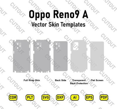 ​Archivos de corte de piel de Oppo Reno9 A Vector