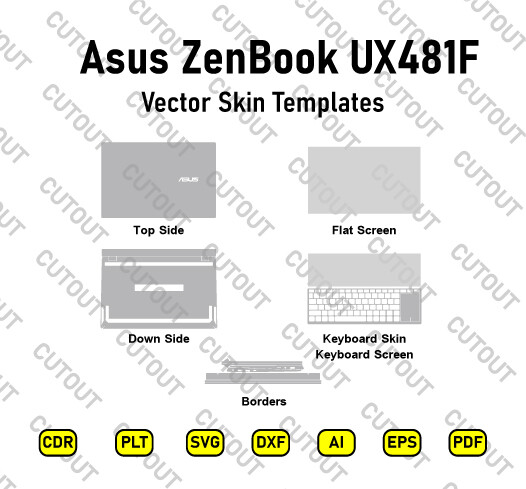 Archivos de corte de piel vectorial para Asus Zenbook Duo UX481F