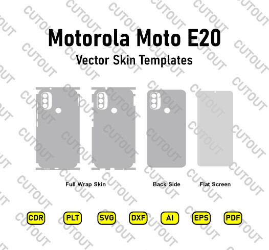 Motorola Moto E20 Vector Skin Cut Files