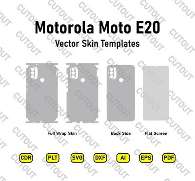 Motorola Moto E20 Vector Skin Cut Files