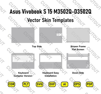 Asus Vivobook S 15 M3502Q-D3502Q Vector Skin Cut Files