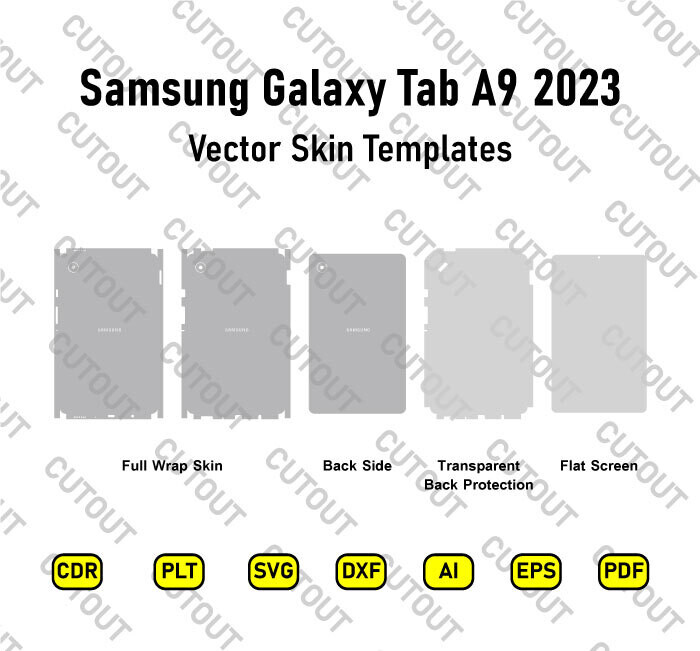 Samsung Galaxy Tab A9 2023 Vector Skin Cut Files