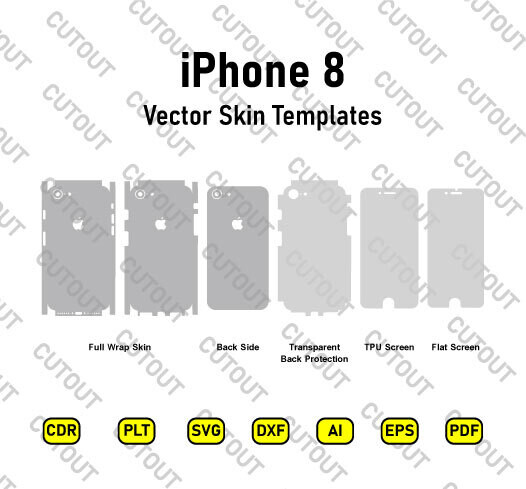 iPhone 8 Vector Skin Cut Files