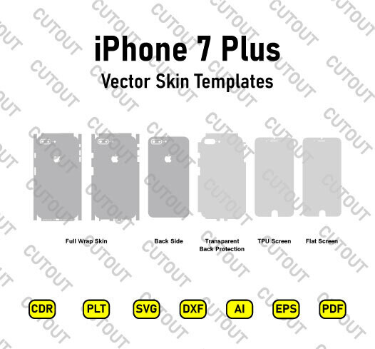 iPhone 7 Plus Vector Skin Cut Files