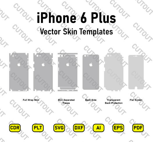​Archivos de corte de piel vectorial para iPhone 6 Plus