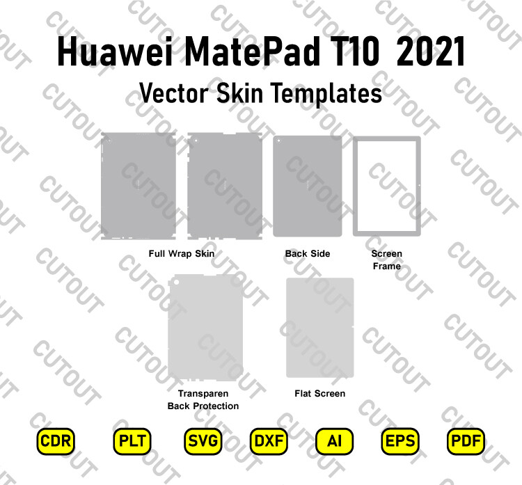 ​Archivos de corte de piel vectorial para Huawei MatePad T10 2021