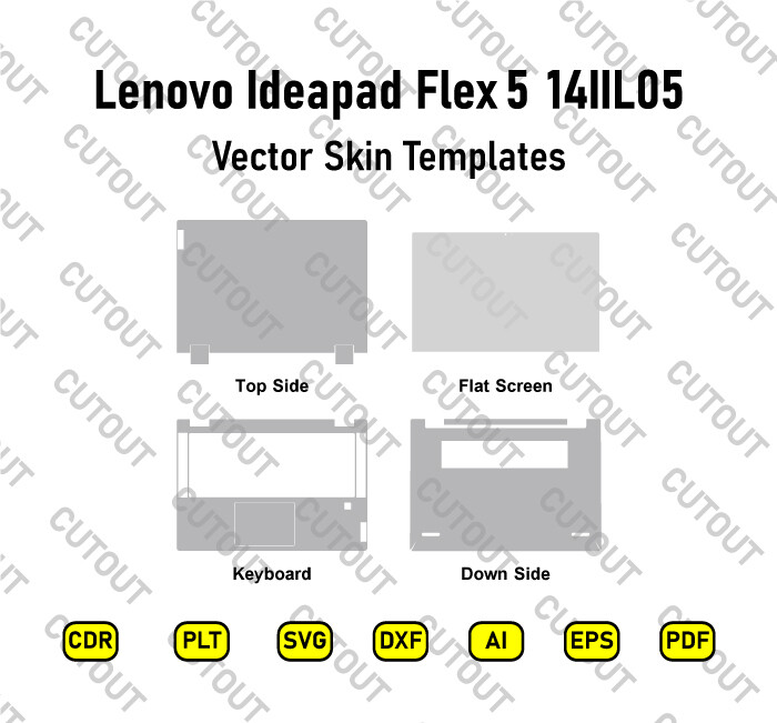 Lenovo Ideapad Flex 5 14IIL05 81X1 Vector Skin Cut Files