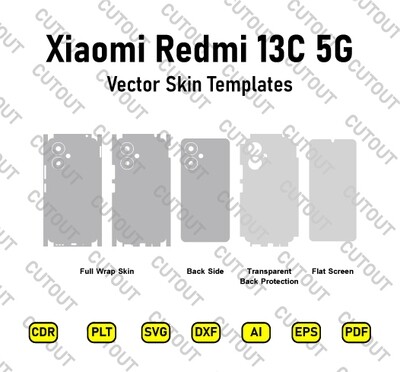 ​Archivos de corte de piel vectorial Xiaomi Redmi 13C 5G