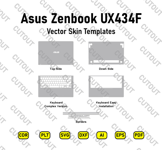 Asus Zenbook UX434F Vector Skin Cut Files