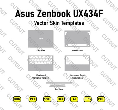 Asus Zenbook UX434F Vector Skin Cut Files