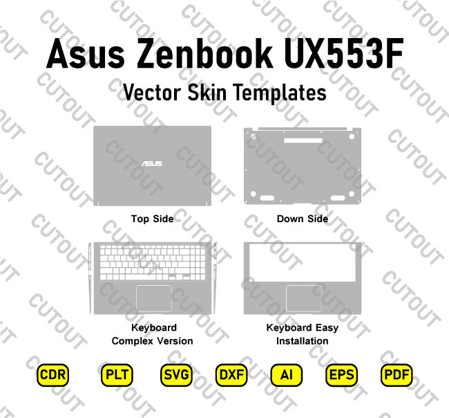 Asus Zenbook UX553F Vector Skin Cut Files